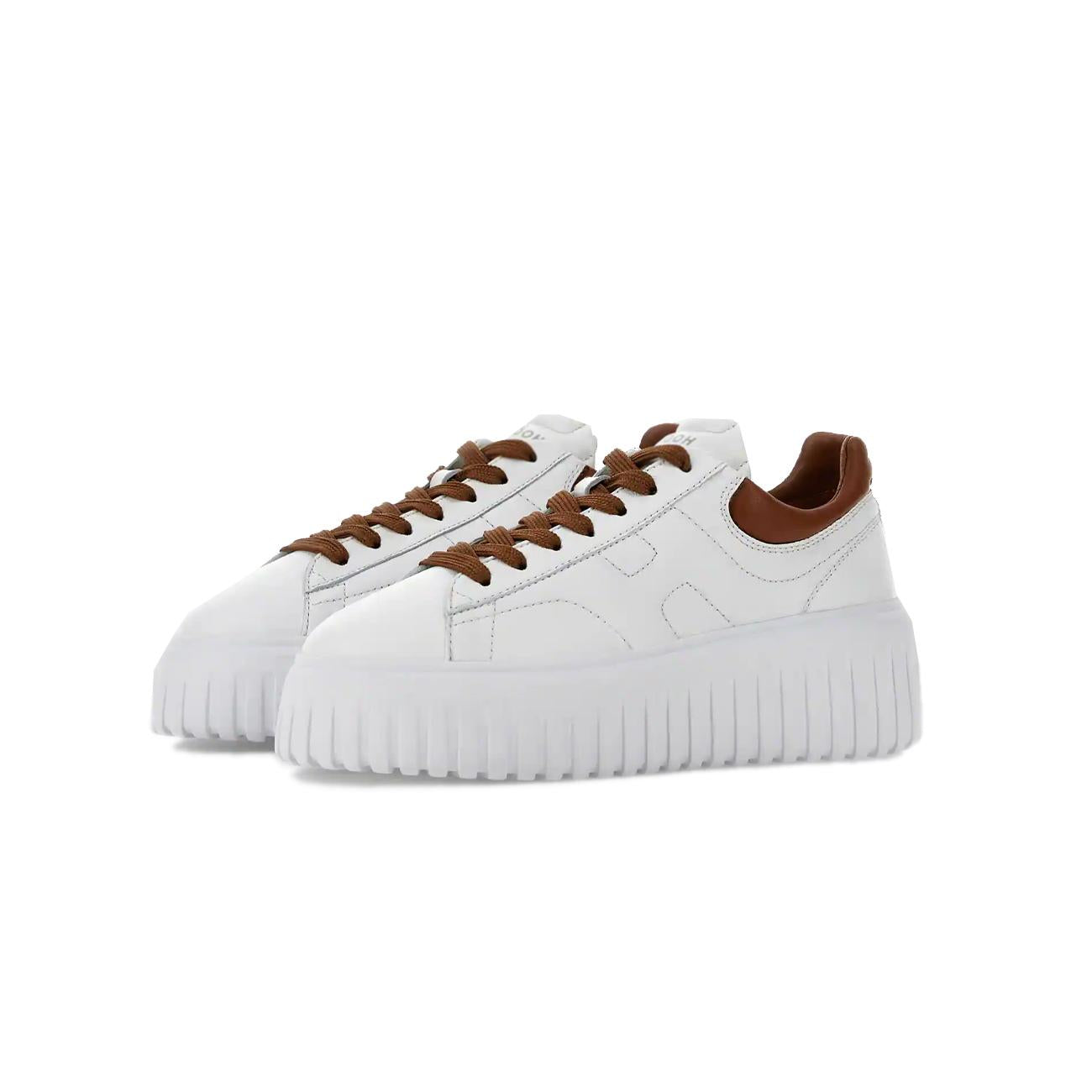 Sneakers H-Stripes Donna Bianco Cuoio HXW6450FC60LE90446 BIANCO/CUOIO HOGAN 