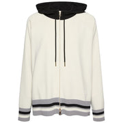 ELENA MIRO' Cardigan Misto Viscosa Con Cappuccio E Zip M547Z000688N 0B1 JUTA/NERO/GRIGIIO 