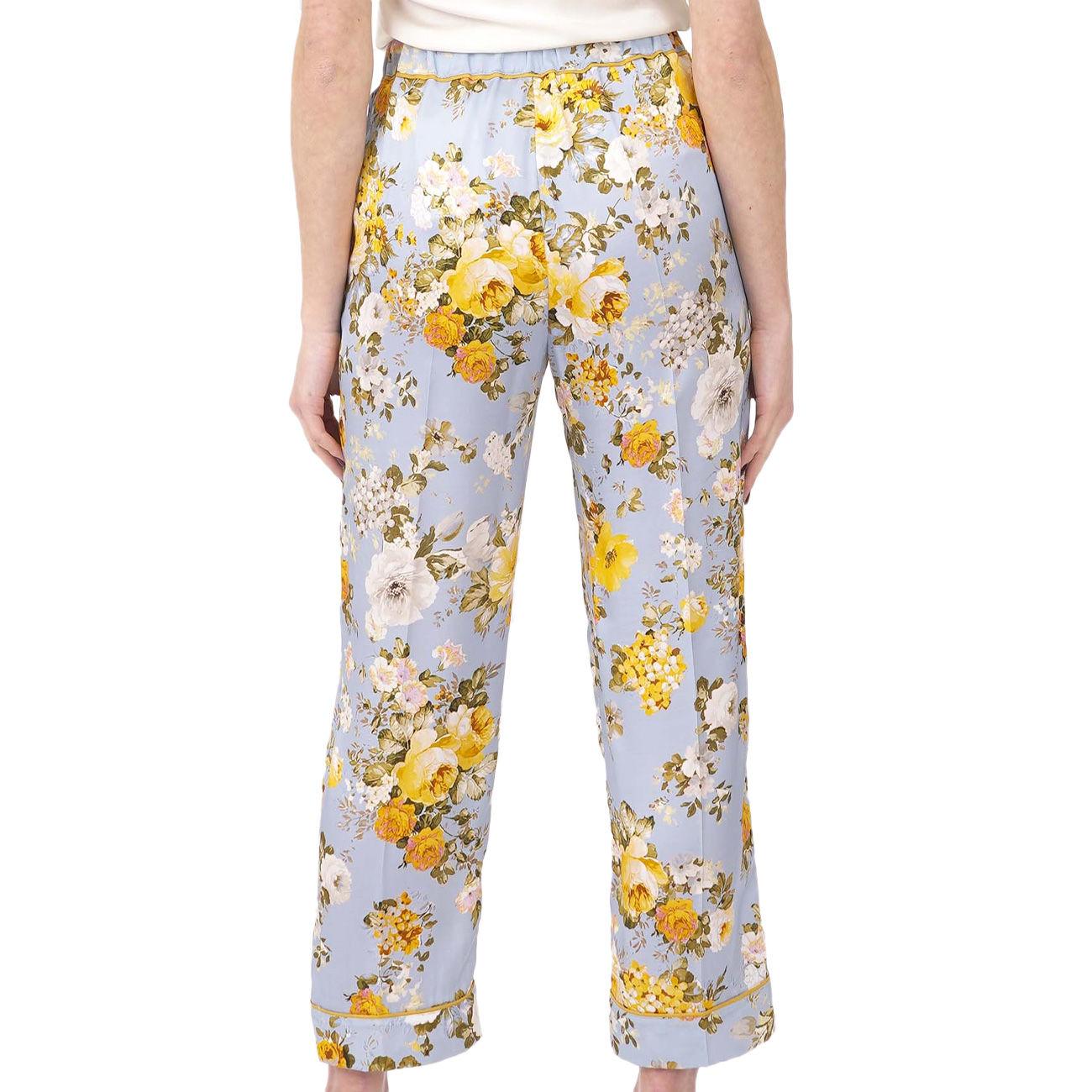 Pantalone Dritto Fantasia Fiore Donna Polinesia J3714067/SF/36 POLINESIA 1798/AZZ. GIALLO JUCCA 