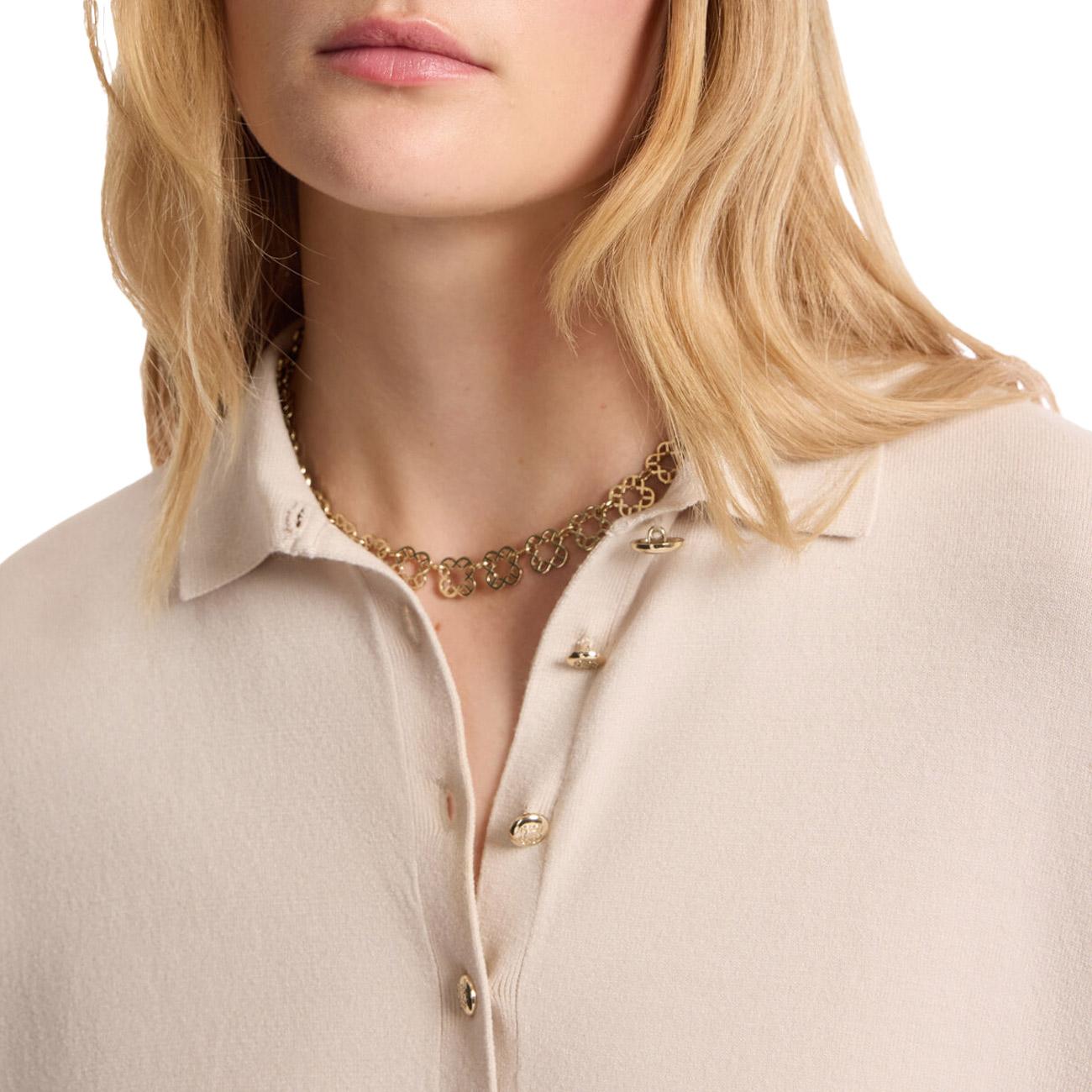 Polo Con Bottoni E Colletto M455Z000585 002 GESSO ELENA MIRO' 