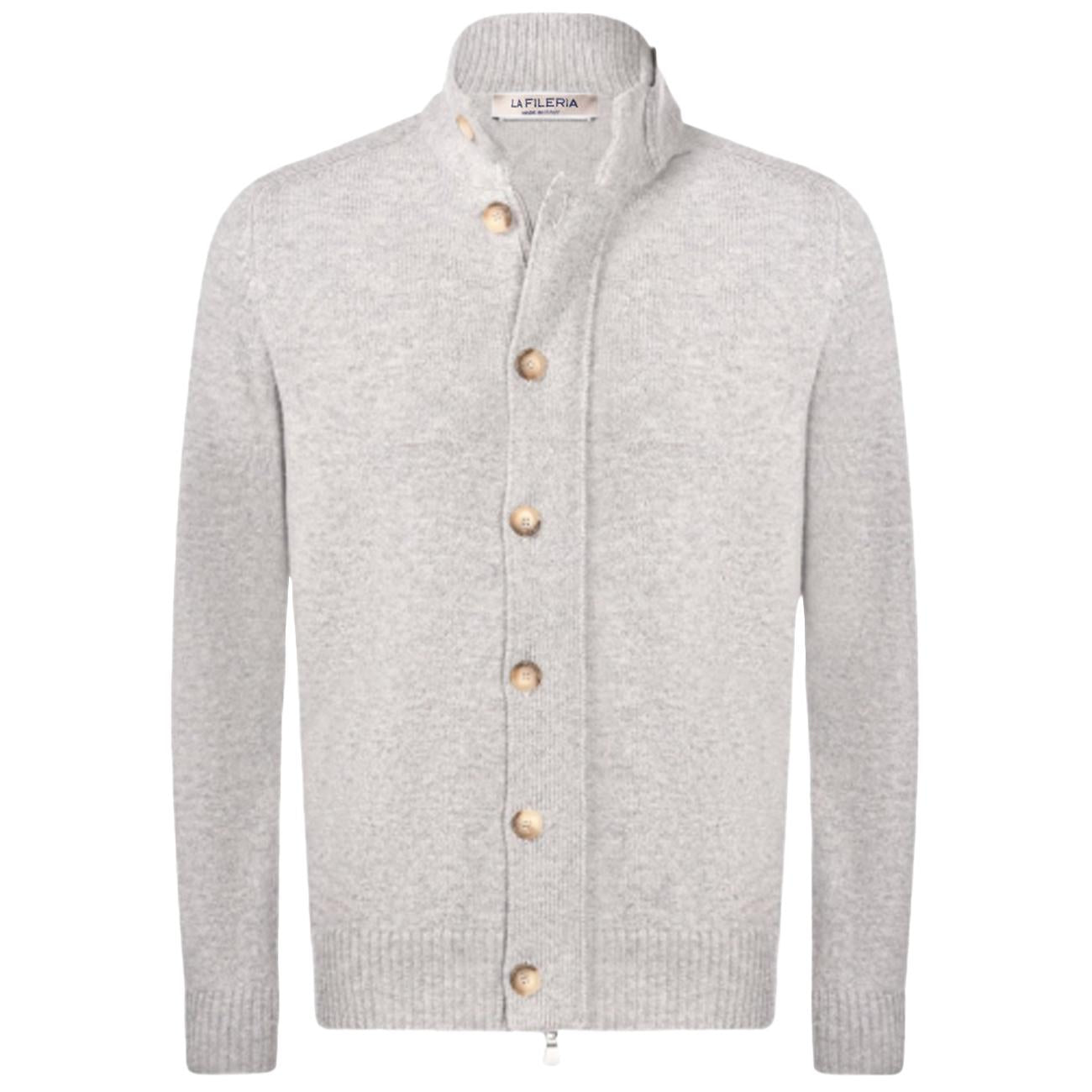 Cardigan Con Zip E Bottoni 23170/25025 071 GRIGIO LA FILERIA 
