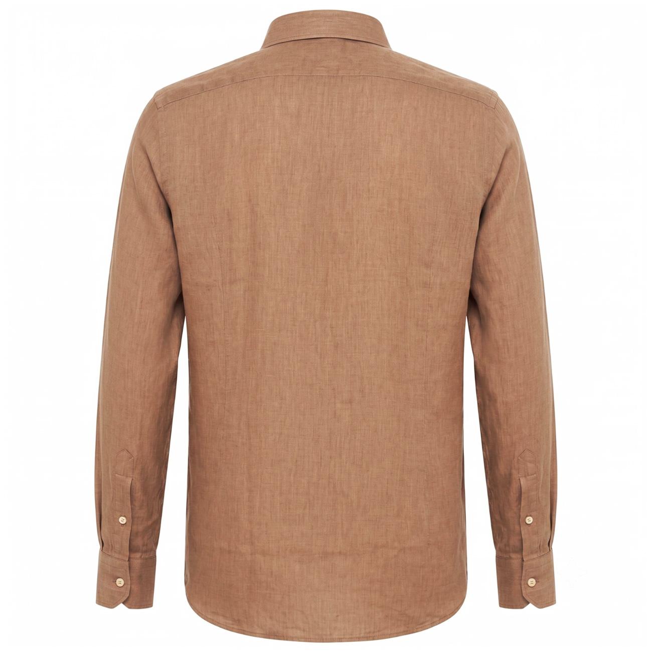 MASCHERONI Camicia In Lino Regular Fit GMB/FX8CUU UQ1 TORTORA 