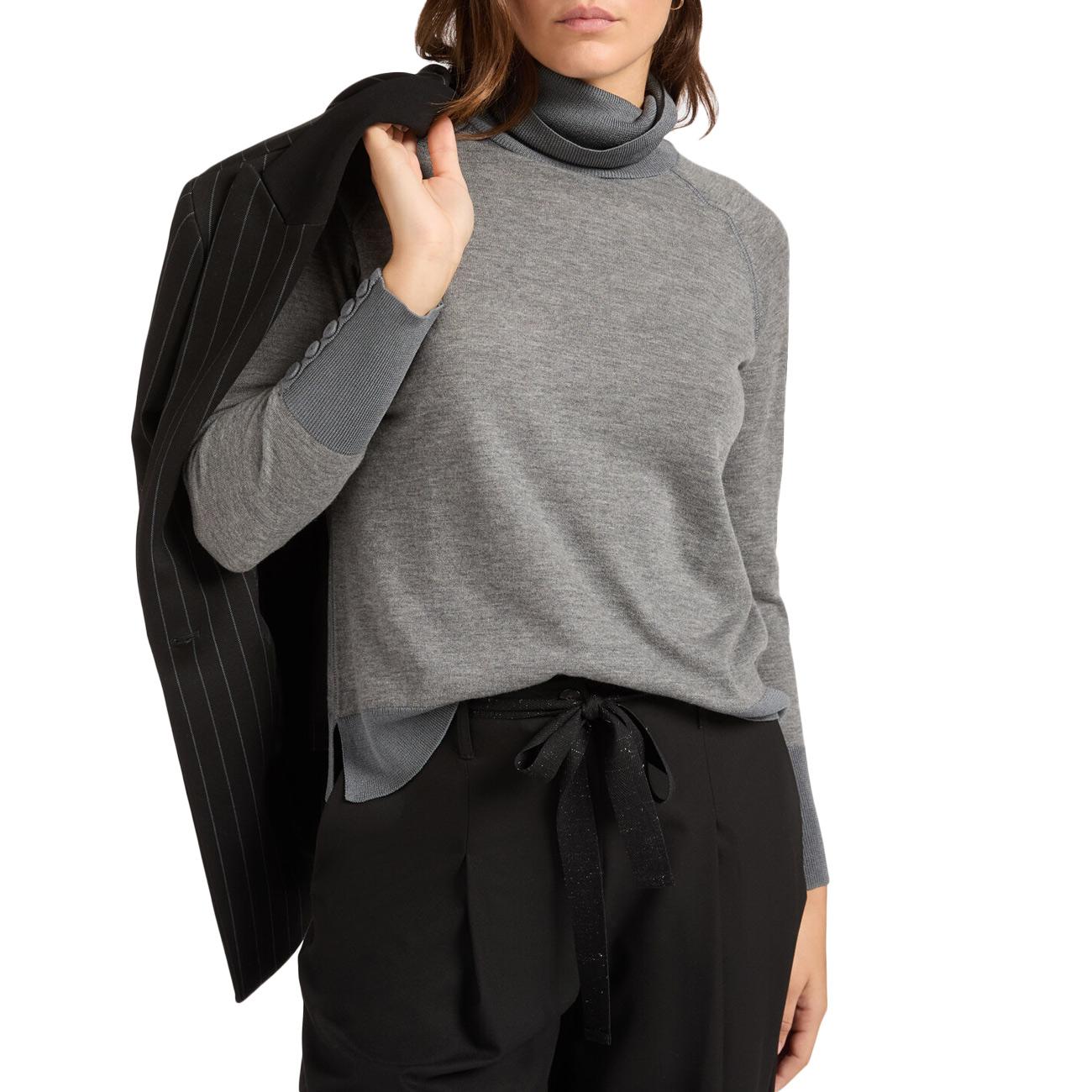 Maglia Dolcevita Soft Touch M476Z000609N 023 GREY MELANGE ELENA MIRO' 