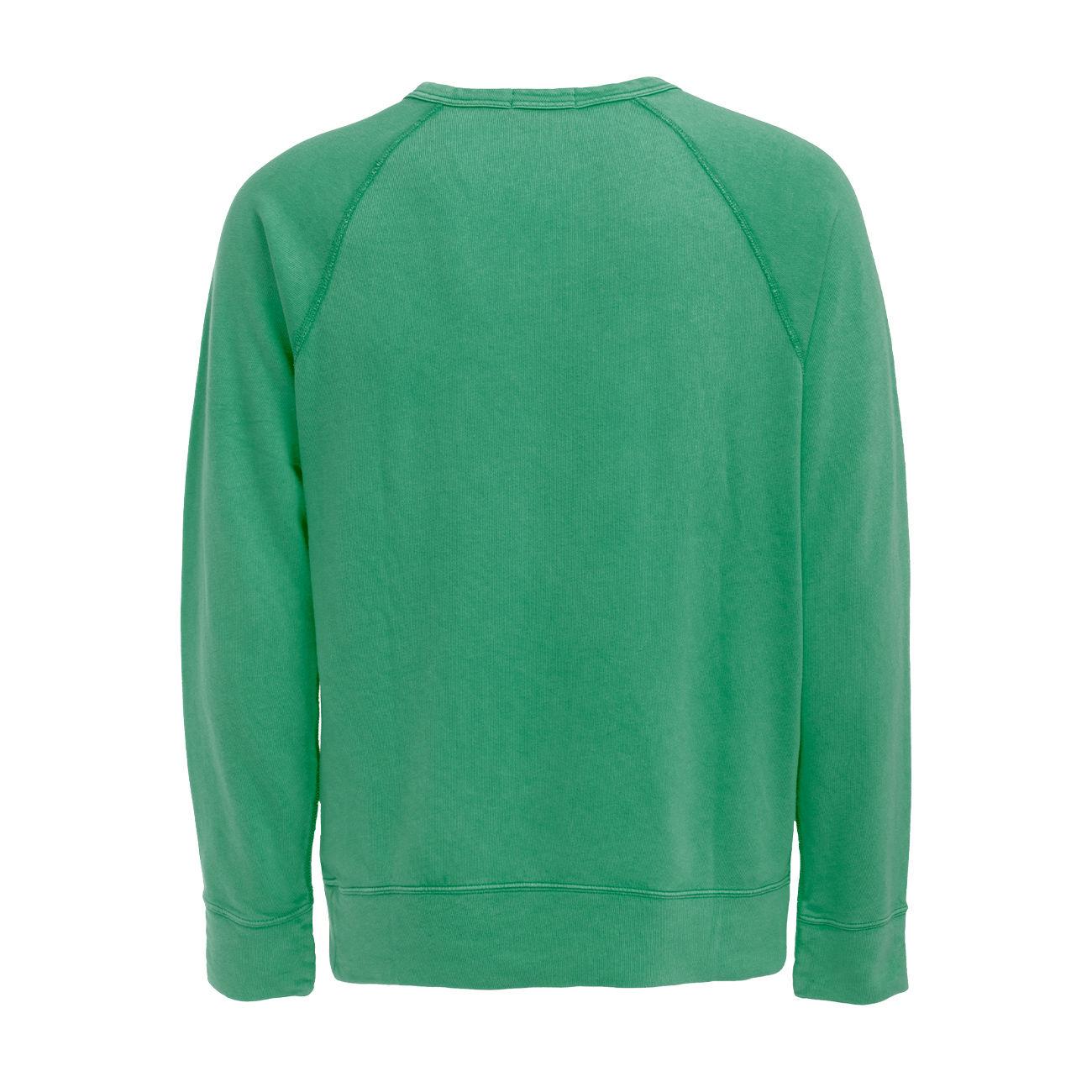 Felpa Girocollo In Cotone Garzato Uomo Green 710644952 037 GREEN POLO RALPH LAUREN 