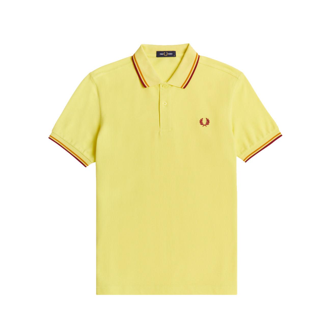 Polo In Piquet Con Inserti A Contrasto Uomo Limelt Gold Clare M3600 M63LIMELT.GLD.CLARE FRED PERRY 