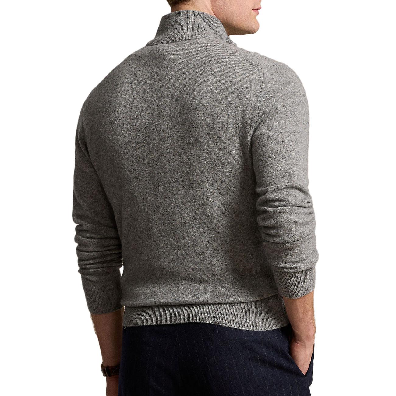 Pullover Mezza Zip In Lana Merino Uomo Fawn Grey Heather 710876756 009 FAWN GREY HEATHER POLO RALPH LAUREN 