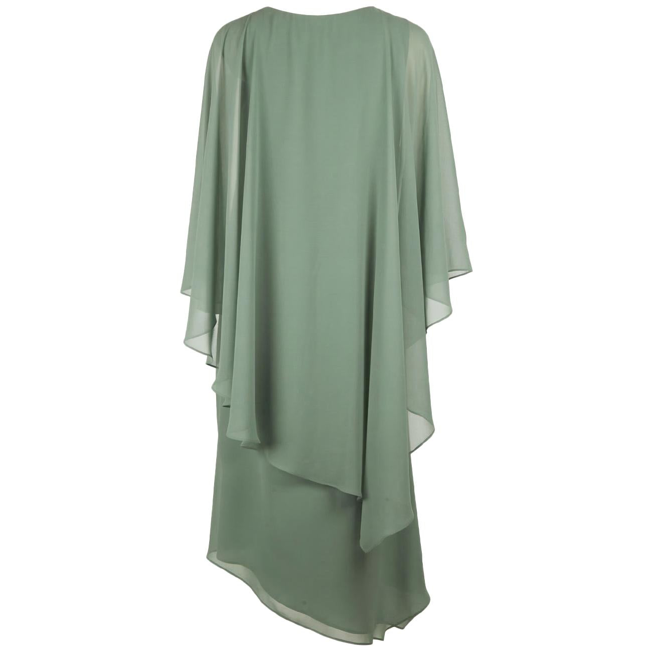 Abito Lungo In Georgette 7072P100299N B5 GREEN WATER ELENA MIRO' 