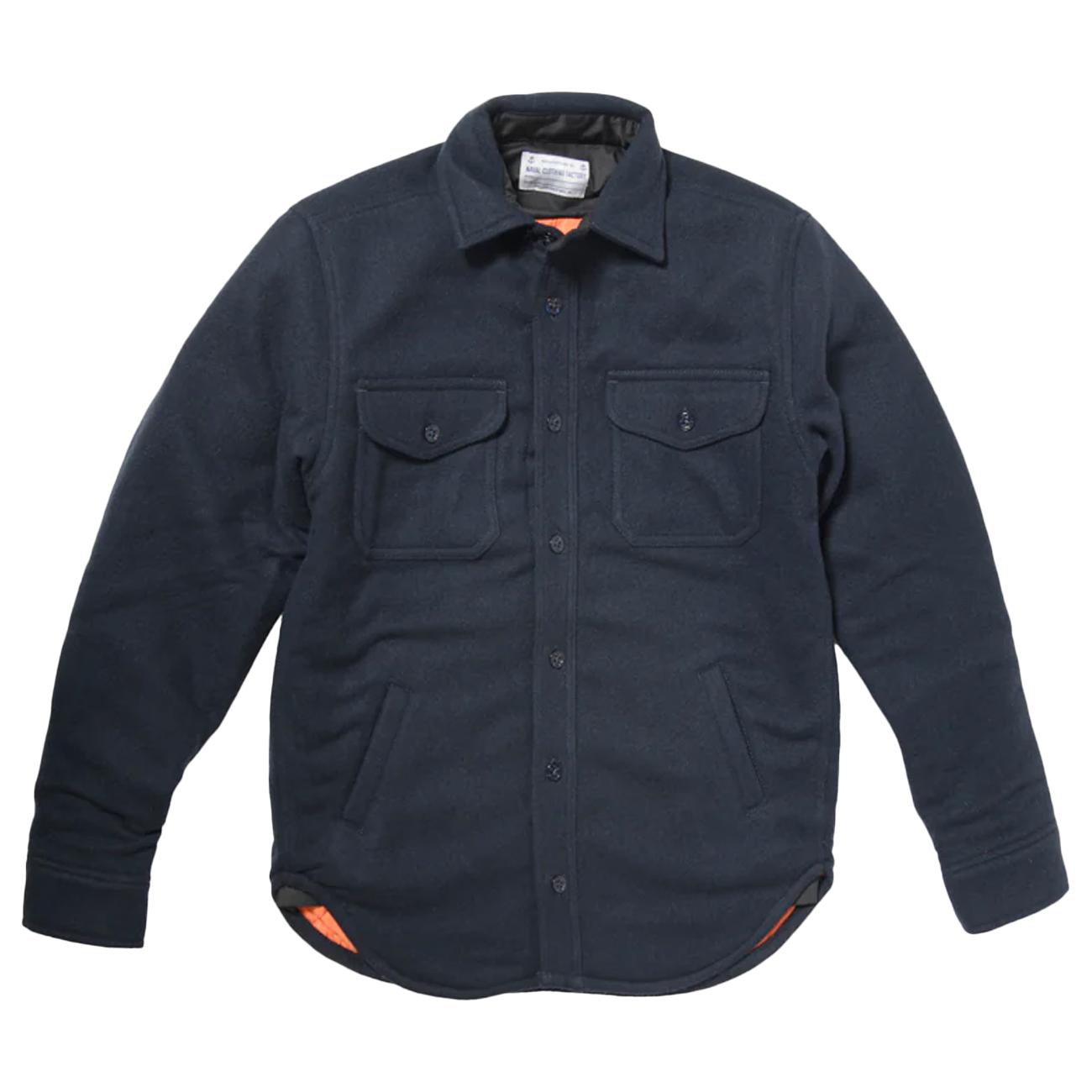 CHESAPEAKE'S Giacca Wool Lined CPO PADDED NAVY 