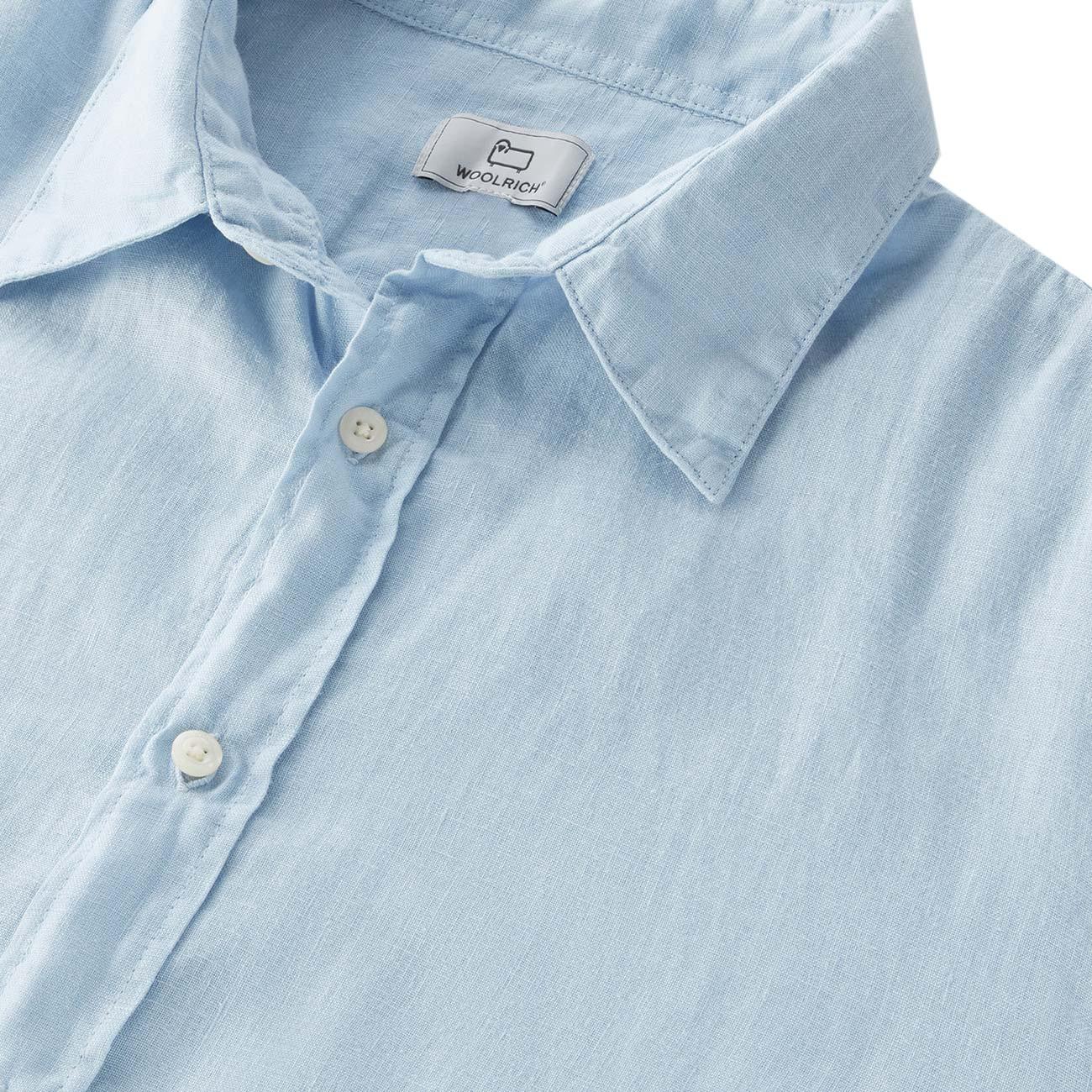 Camicia Di Lino Uomo Pale Indigo CFWOSI0113MRUT3372 30052 PALE INDIGO WOOLRICH 