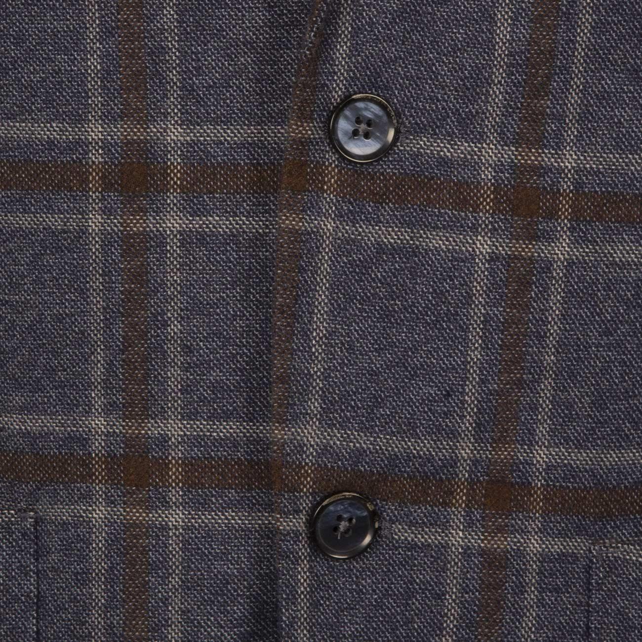 Giacca U. 2 Bott. Tasca Appl. Check Cot. Mano Cashmere L.B.M 25810 2815 1 BLU/GESSO/MARRONE L.B.M.1911. 