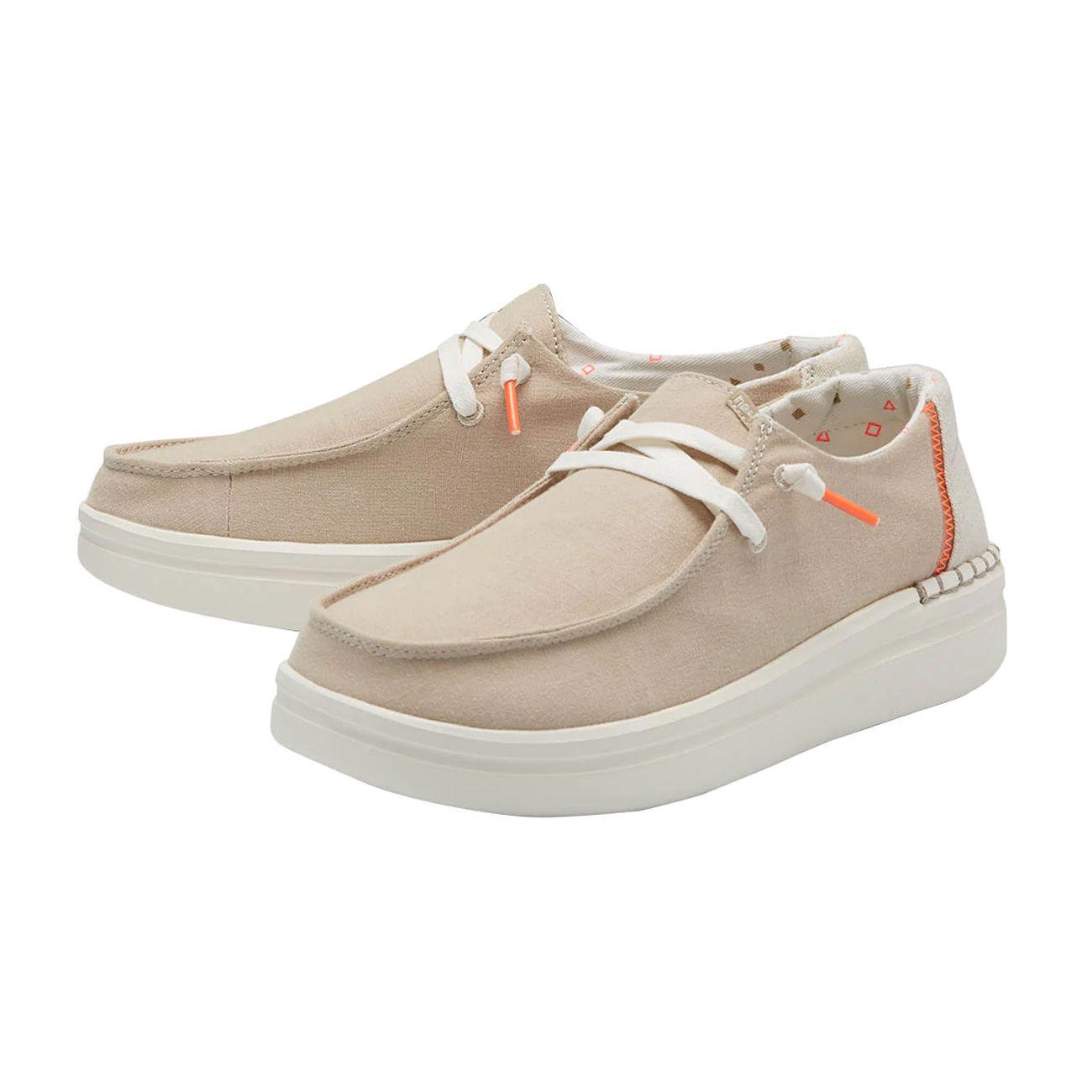 Mocassini Wendy Rise Donna Chambray Sandshell 12194 0407CHAMBRAYSANDSHELL HEY DUDE 