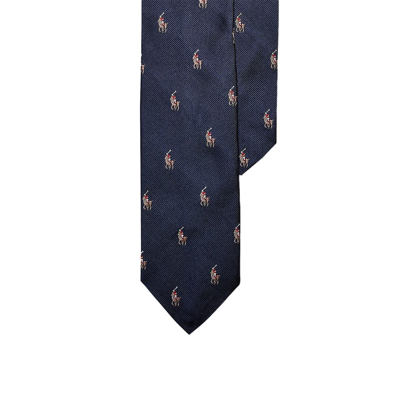 Cravatta Stretta In Repp Di Seta Polo Pony 712883557 003 NAVY POLO RALPH LAUREN 