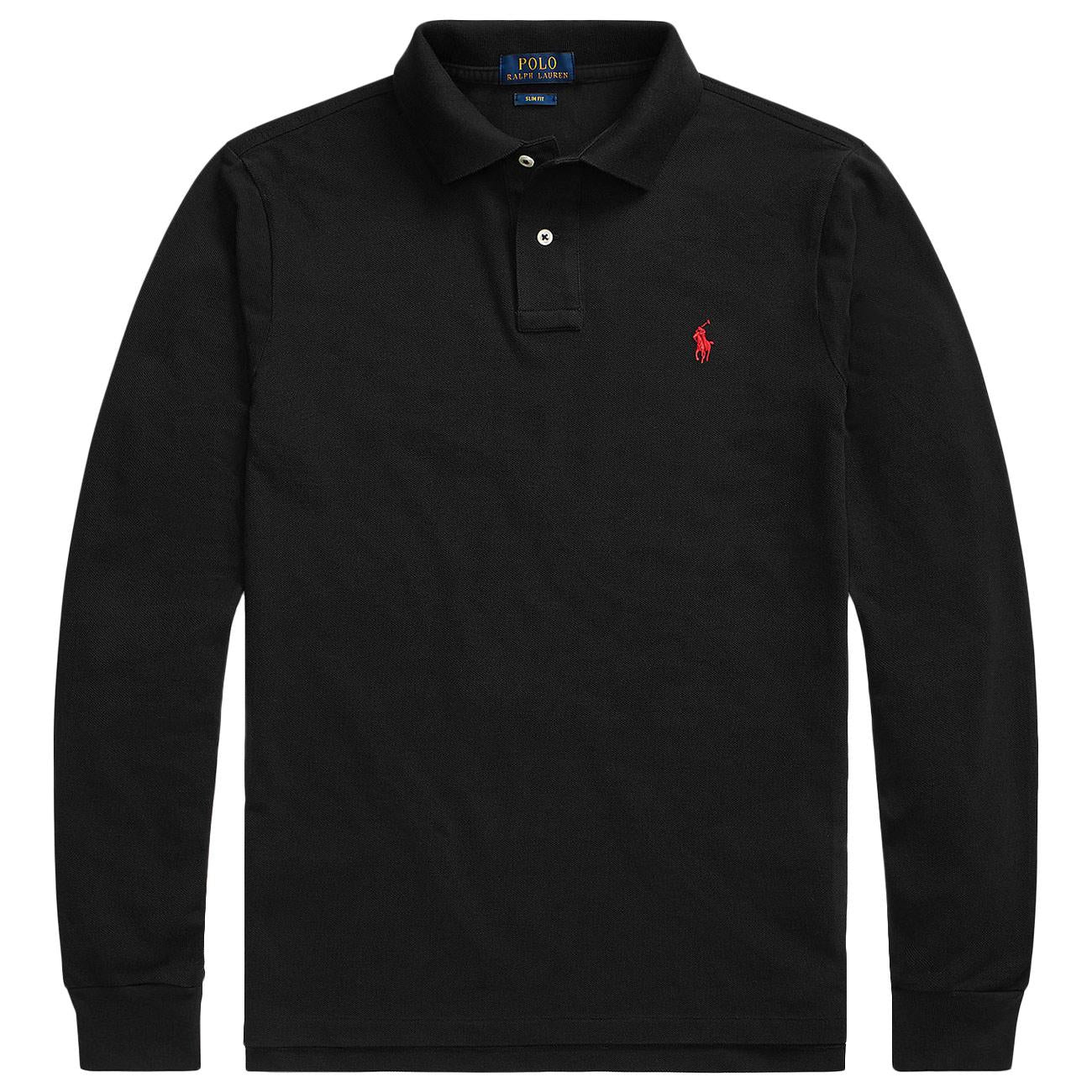 Polo A Maniche Lunghe In Rete Slim Fit 710681126 037 BLACK/C3870 POLO RALPH LAUREN 