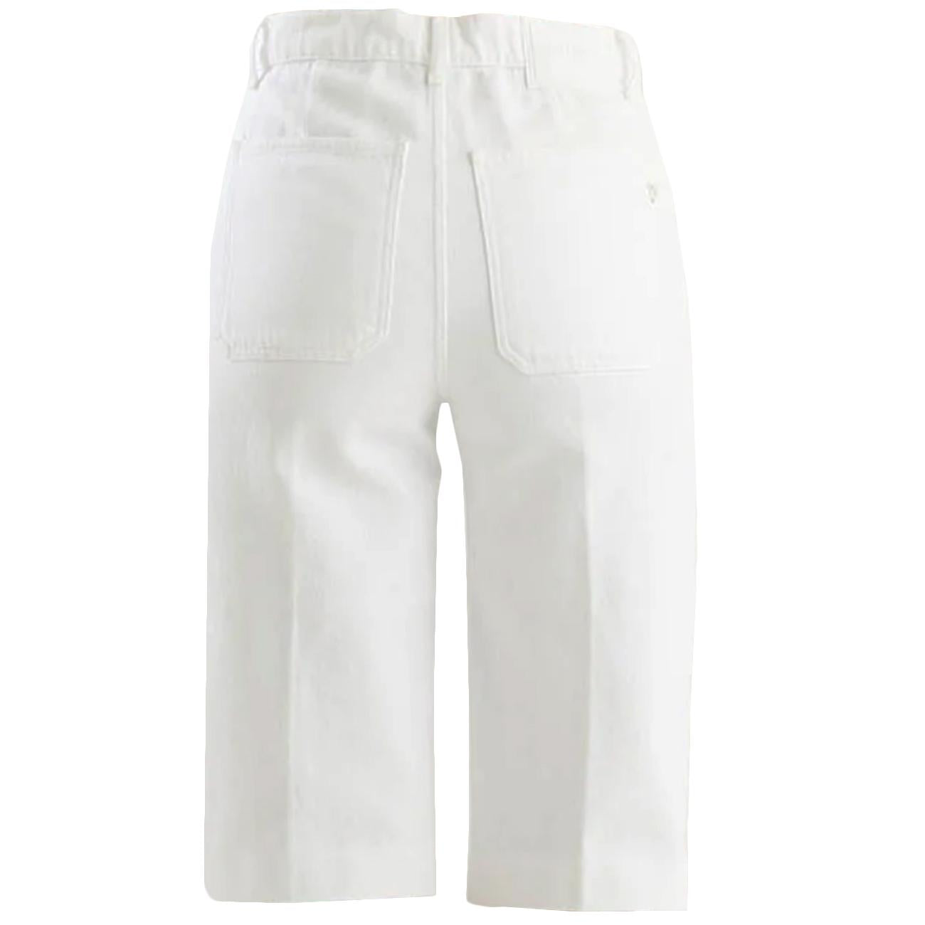 DONDUP Pantaloni Al Ginocchio Delfine DP859 BF0018 PTD 000 BIANCO 
