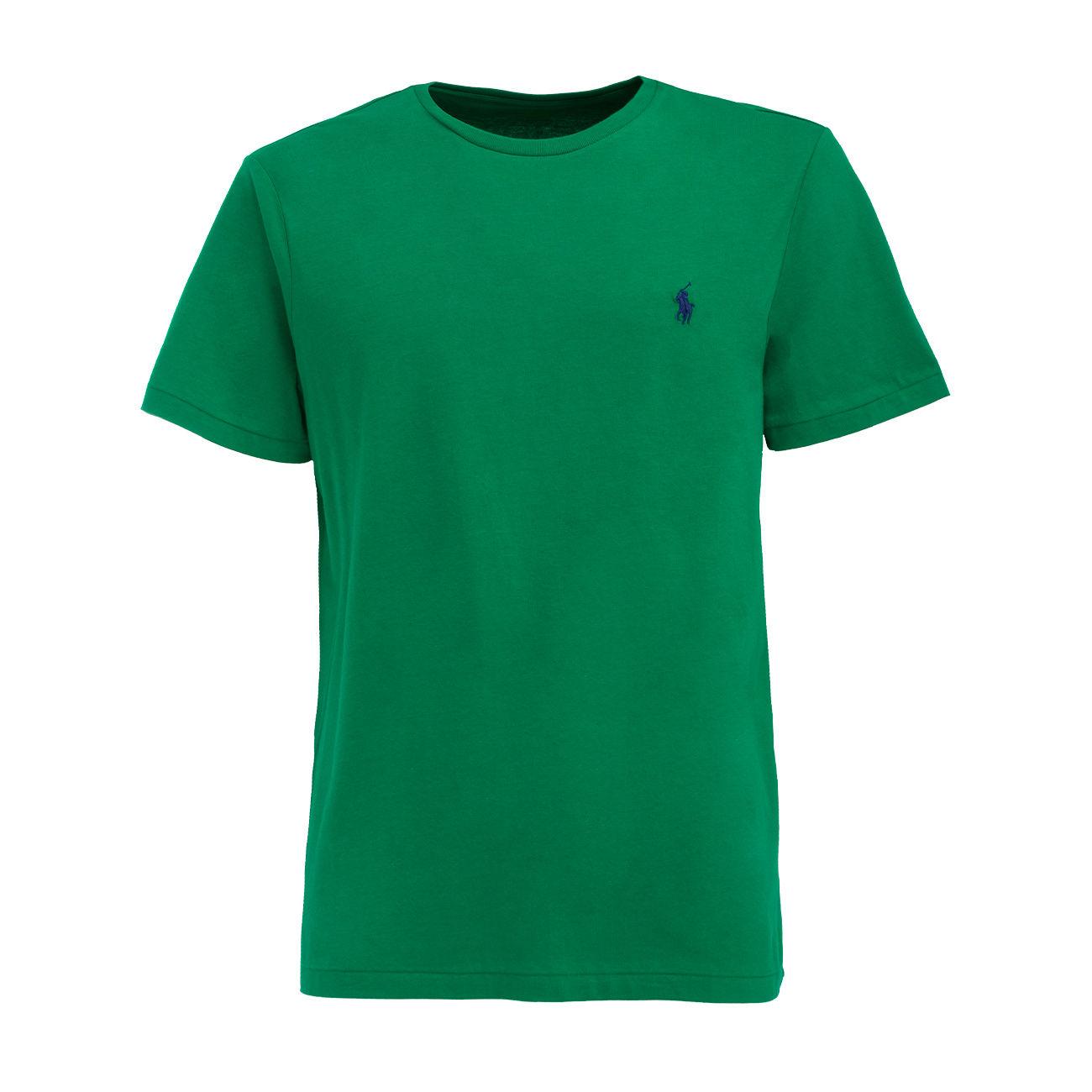 T-Shirt Girocollo In Cotone Con Logo Uomo Green 710671438 223 GREEN POLO RALPH LAUREN 