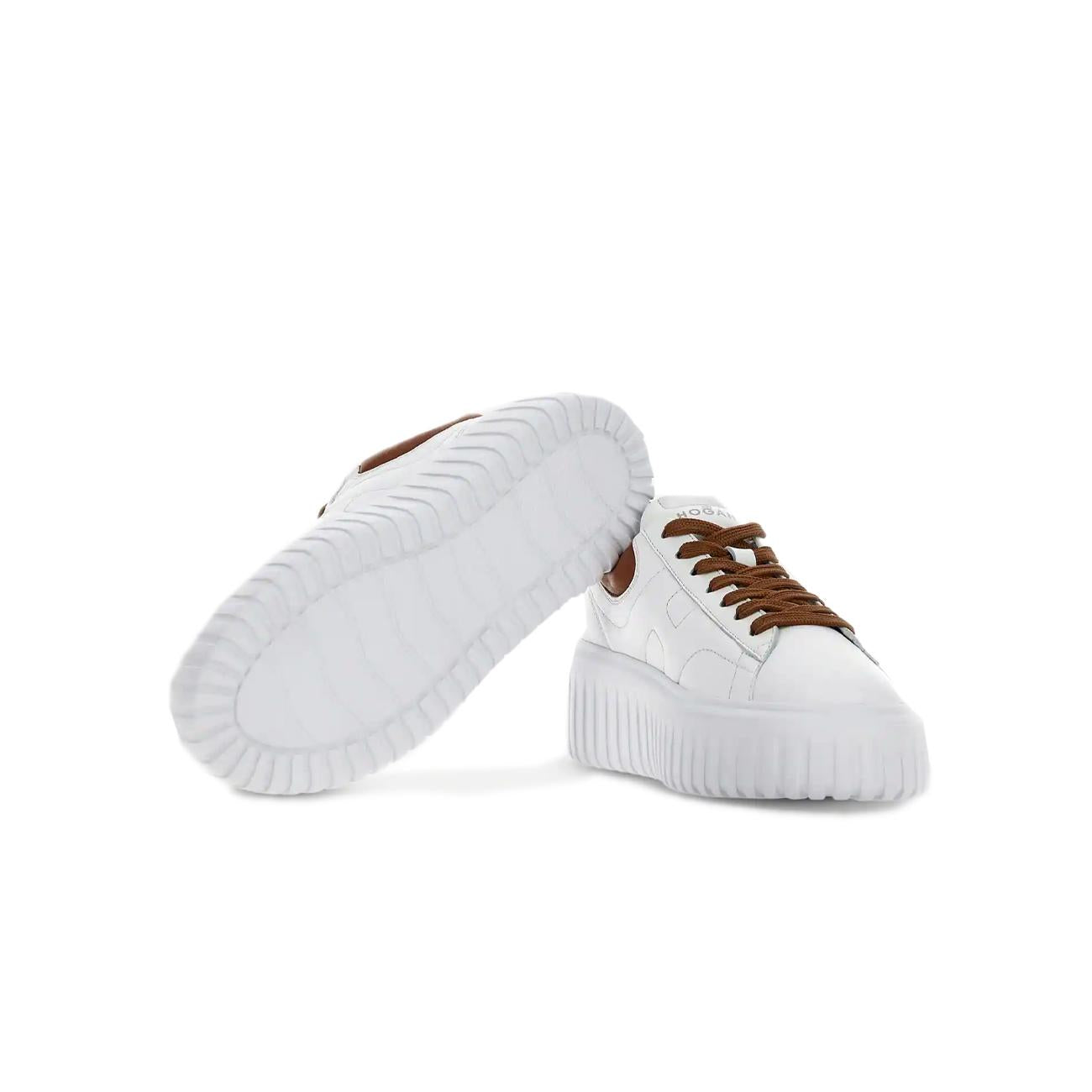 Sneakers H-Stripes Donna Bianco Cuoio HXW6450FC60LE90446 BIANCO/CUOIO HOGAN 