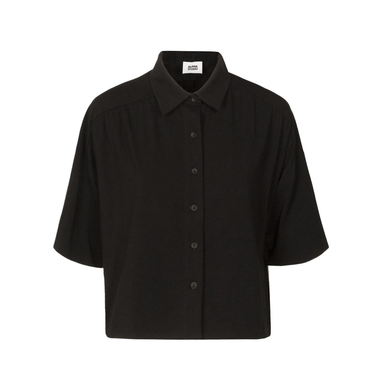 Camicia Crop Donna Nero AD-6671L 2161 NERO ALPHA STUDIO 