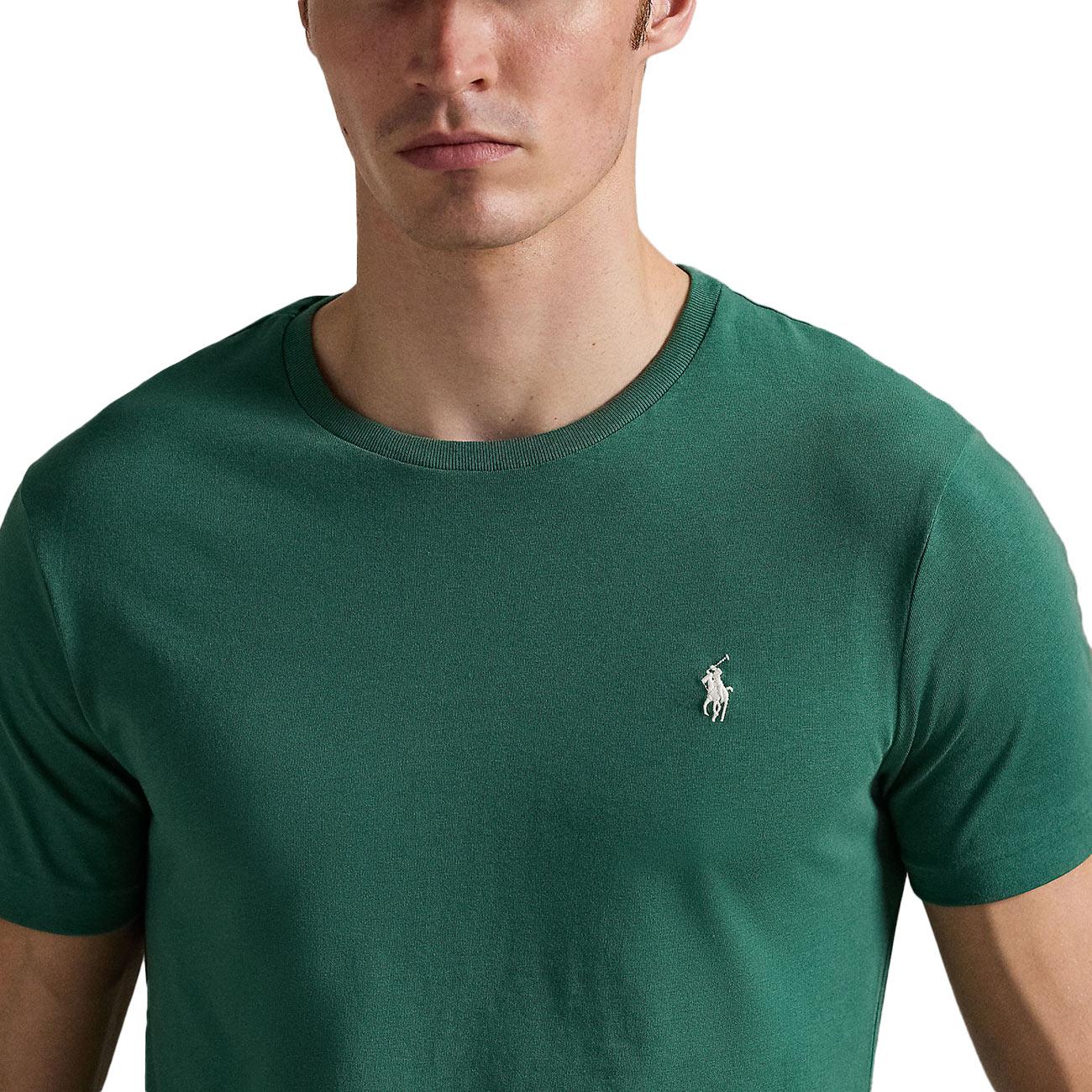 T-shirt Skin-Fit 710671438 422 ANTIQUE GREEN/CREAM POLO RALPH LAUREN 
