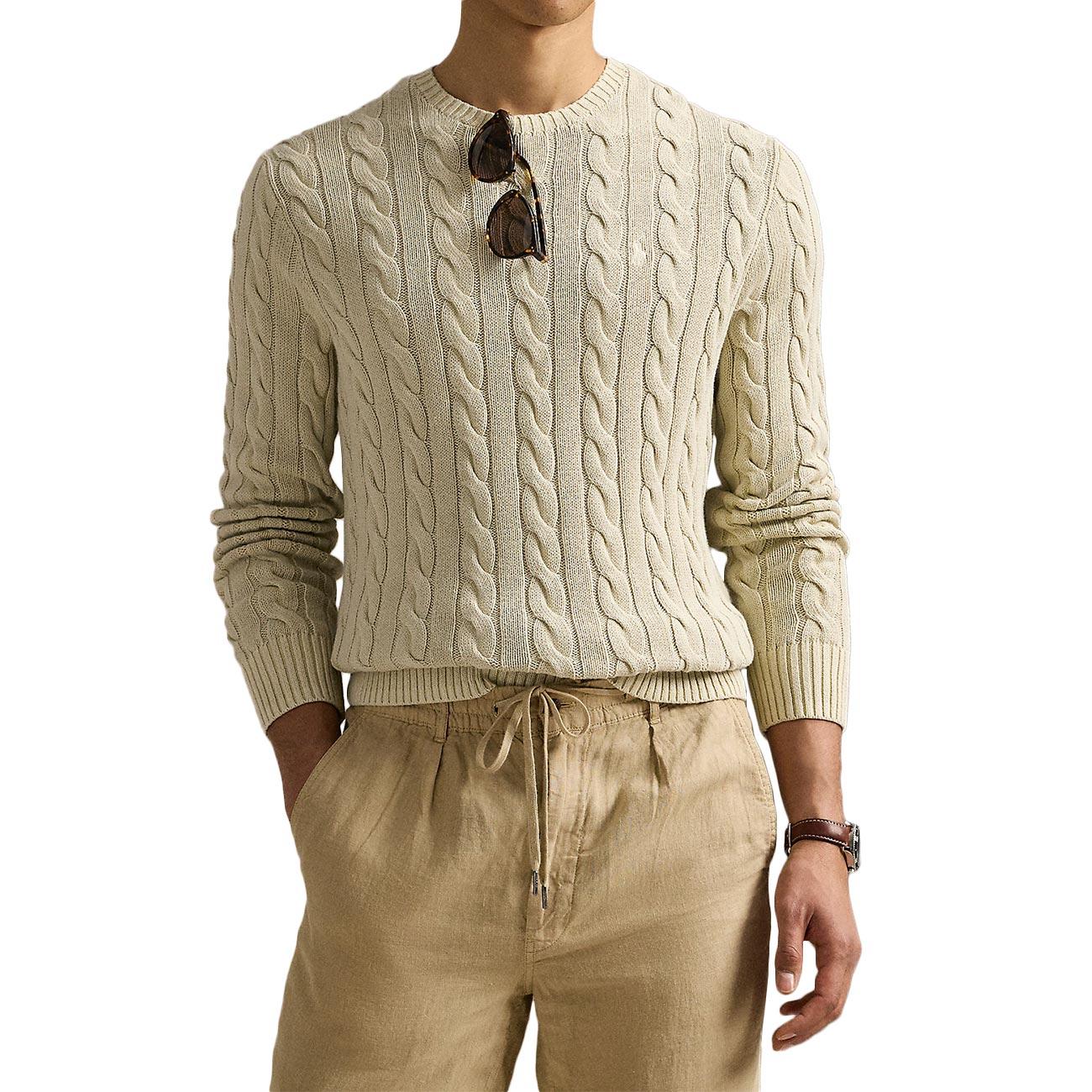 Pullover Maglia A Trecce 710965867 001 NATURAL GMD POLO RALPH LAUREN 
