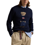 Pullover In Cotone E Lino Con Orso 710946137 001 BEAR NAVY POLO RALPH LAUREN 