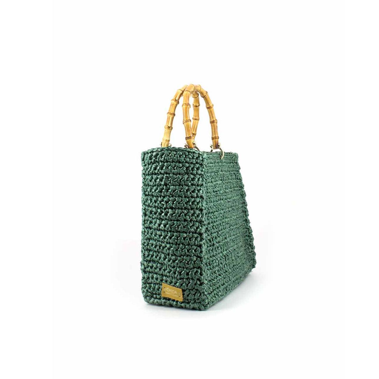 BORSA D. CROCHET BAG BAMBOO HANDLES CHICA VENERE.FO FOREST CHICA 