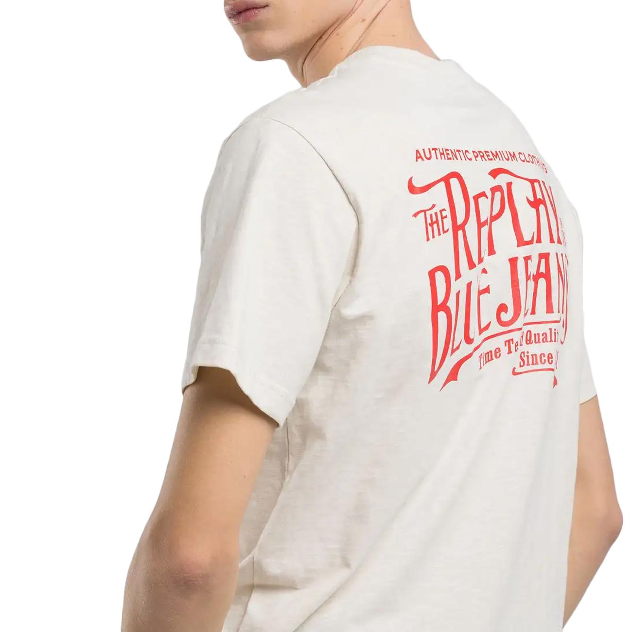 REPLAY T-Shirt In Jersey Fiammato Uomo Bianco M3023.000.22336 412 