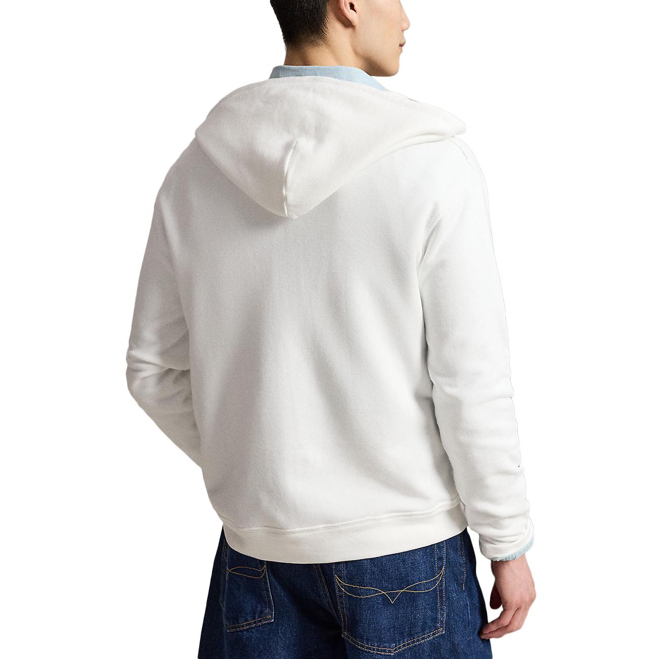 Felpa Con Cappuccio e Zip 710A12480 007 WHITE POLO RALPH LAUREN 