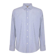 Camicia Rigata Con Collo Italiano Uomo Blu MK893013 BLUE MARKUP 