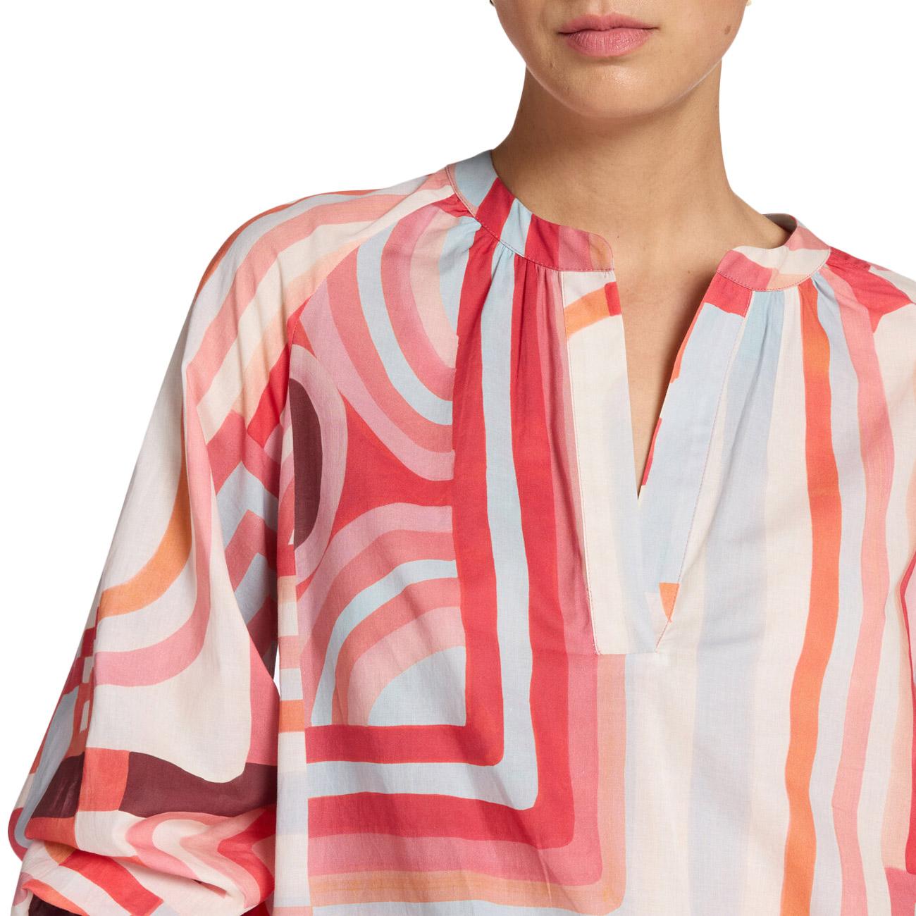 ELENA MIRO' Blusa Stampa Geometrica 2008Z000057N 41 CORALLO 