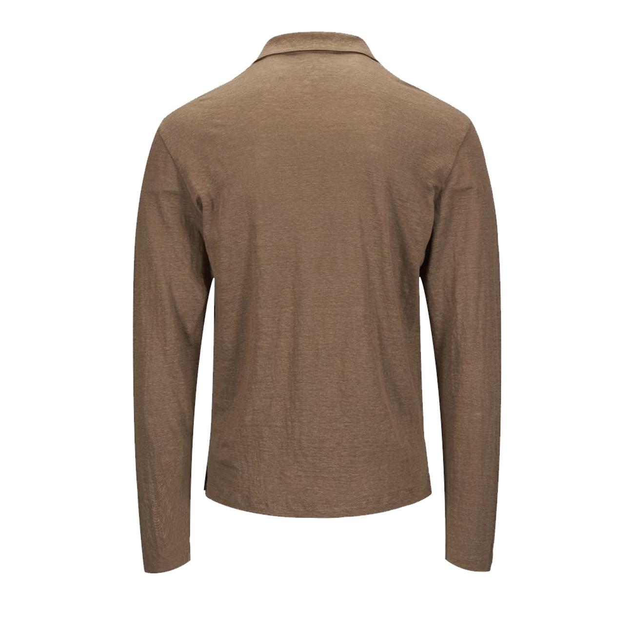 Polo In Lino Uomo Fango 60188/96803 410 FANGO LA FILERIA 