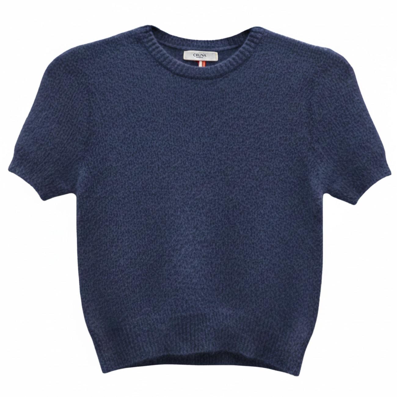 T-Shirt Nina In Lana Mohair NINA 2557U 511 BLU NOTTE CRUNA 