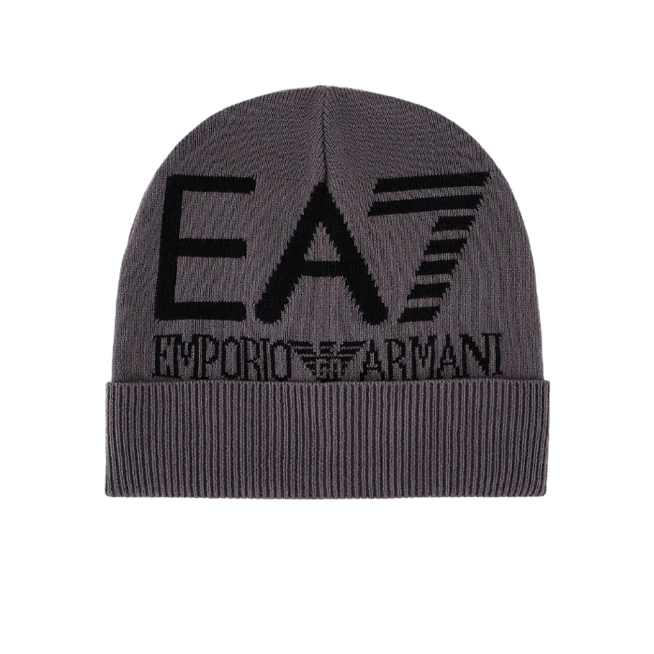 Berretto Con Maxi Logo Unisex Iron Gate Nero 240127CC200 30640 IRON GATE/NERO EA7 