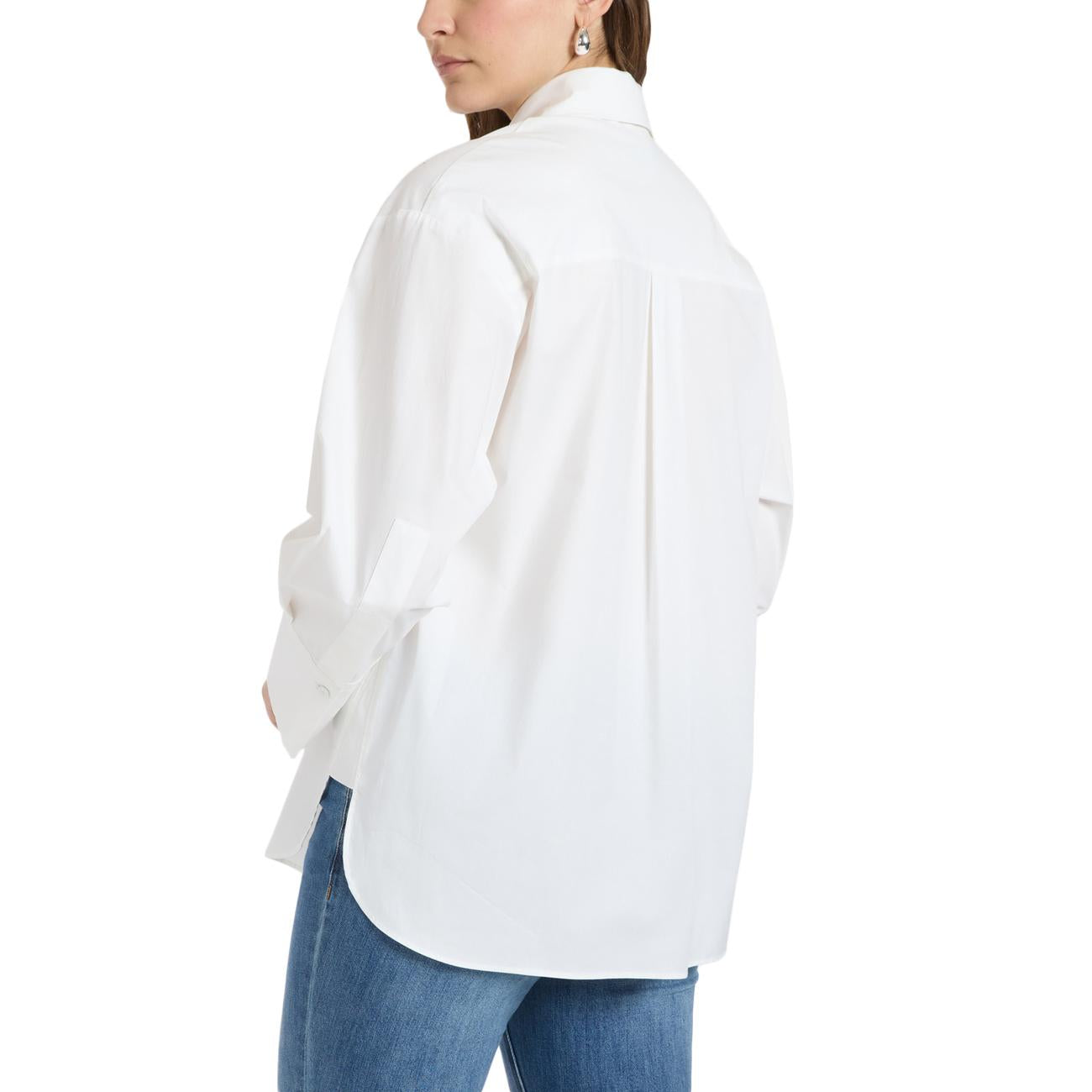 Camicia In Popeline Con Cristalli 2040Z000020N 011 OFF-WHITE ELENA MIRO' 