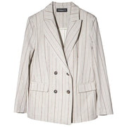Blazer Doppiopetto Gessato AB5130 G07 BEIGE PINSTRIPE GOODMATCH 