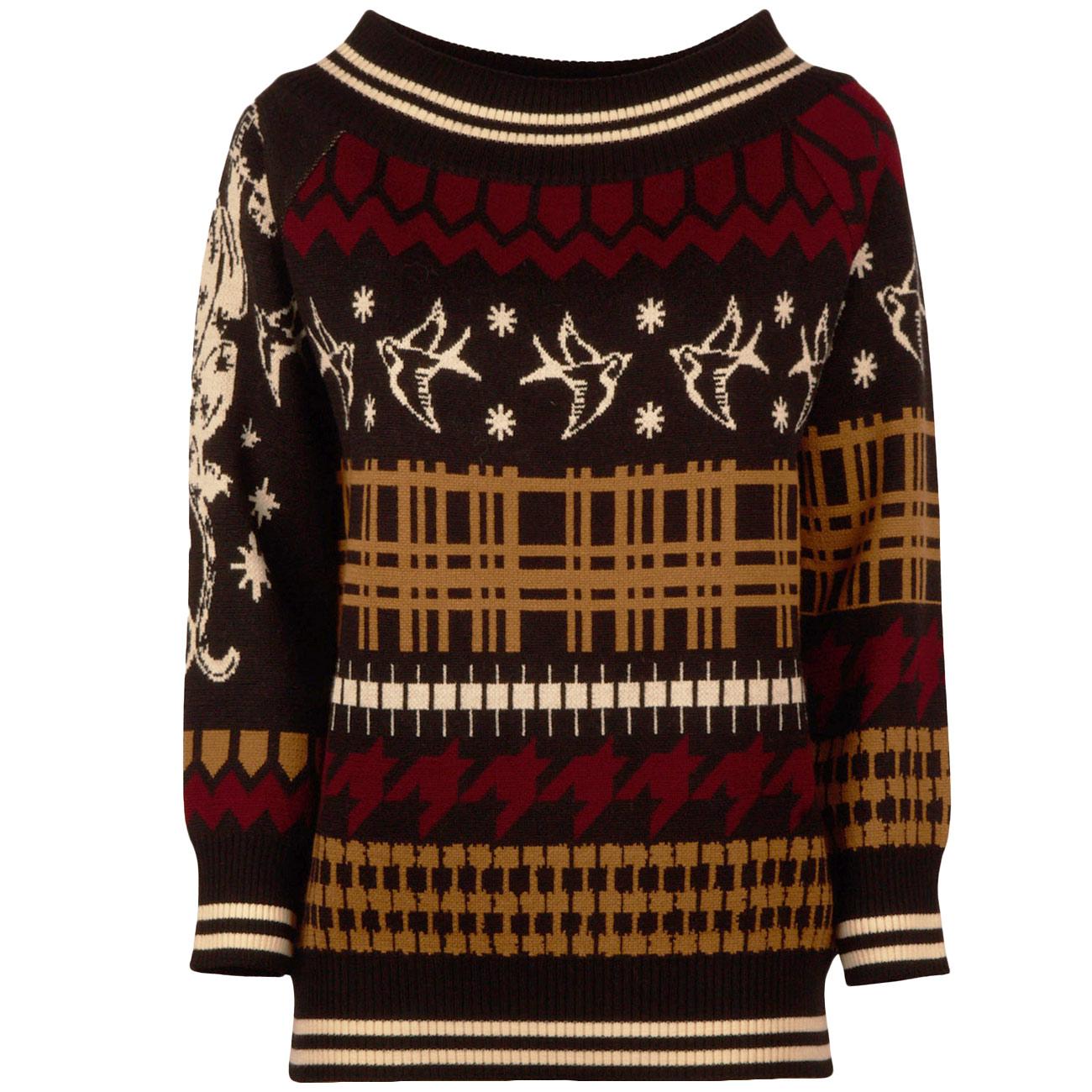 Maglione Con Scollo Shiffer MGKD11090 CAMMELLO/BORDEAUX AKEP 