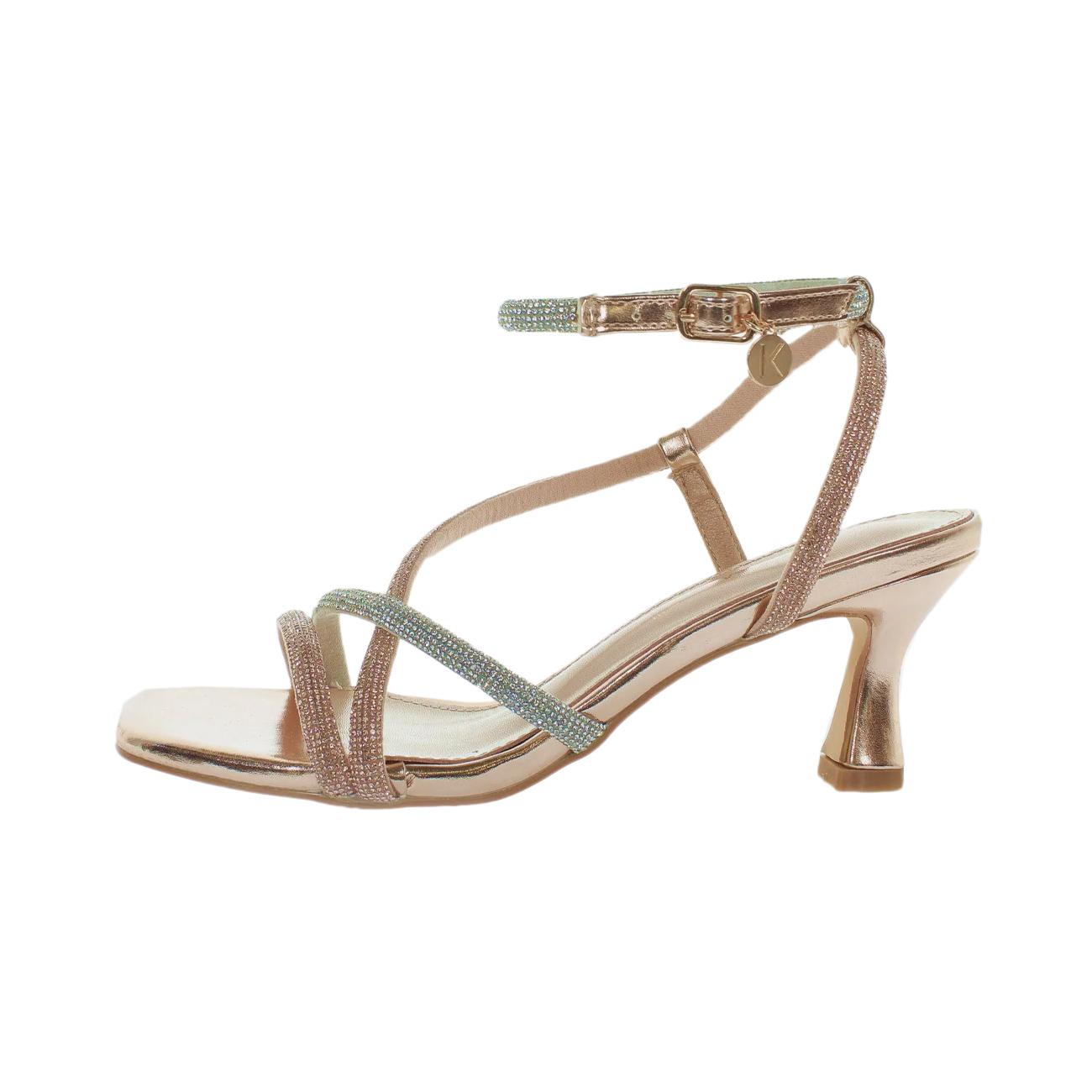 Sandali Con Strass Bicolor Donna Rosa Oro Argento 7537BIS ROSA ORO/ARGENTO KHARISMA 