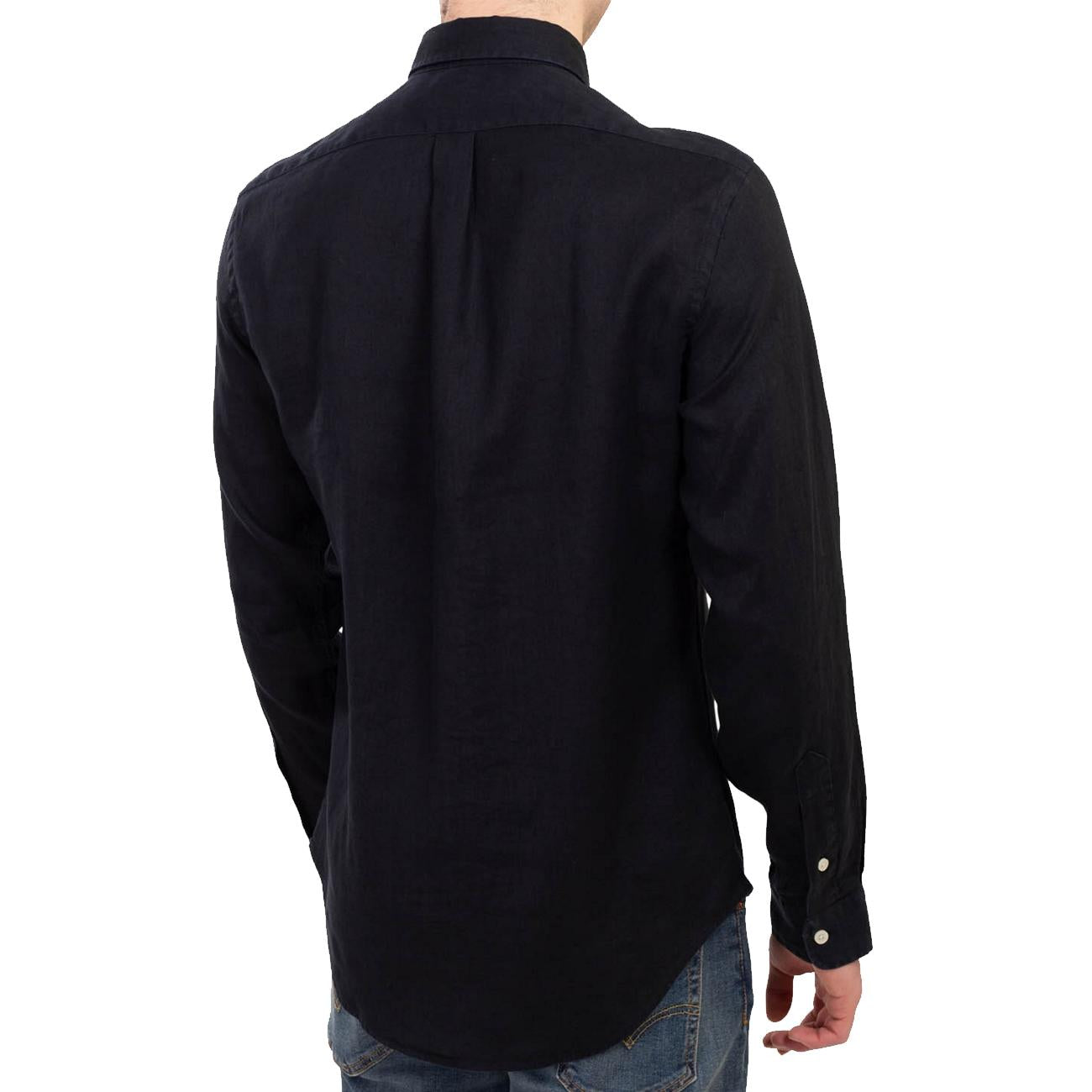 Camicia In Lino Uomo Polo Black 710829443 011 POLO BLACK POLO RALPH LAUREN 
