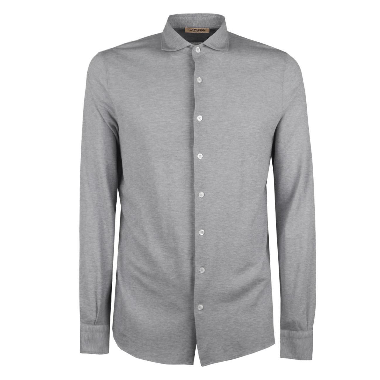 Camicia Piquet Uomo Grigio Chiaro 60120/81402 800 GRIGIO CHIARO LA FILERIA 