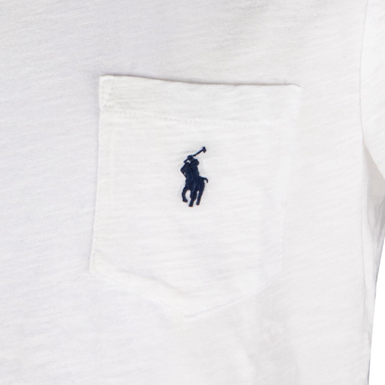 T-Shirt Delave' Custom Slim Con Taschino Uomo White 710795137 001 WHITE POLO RALPH LAUREN 