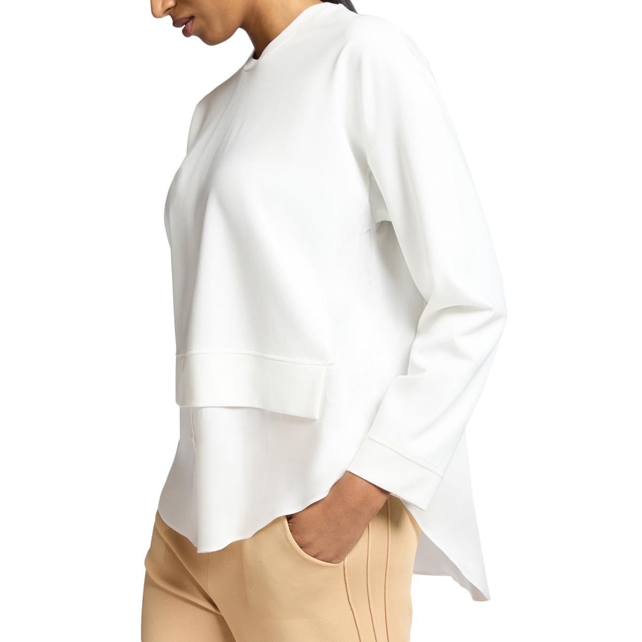 Felpa Effetto Layering G883Z000537N 011 OFF WHITE ELENA MIRO' 