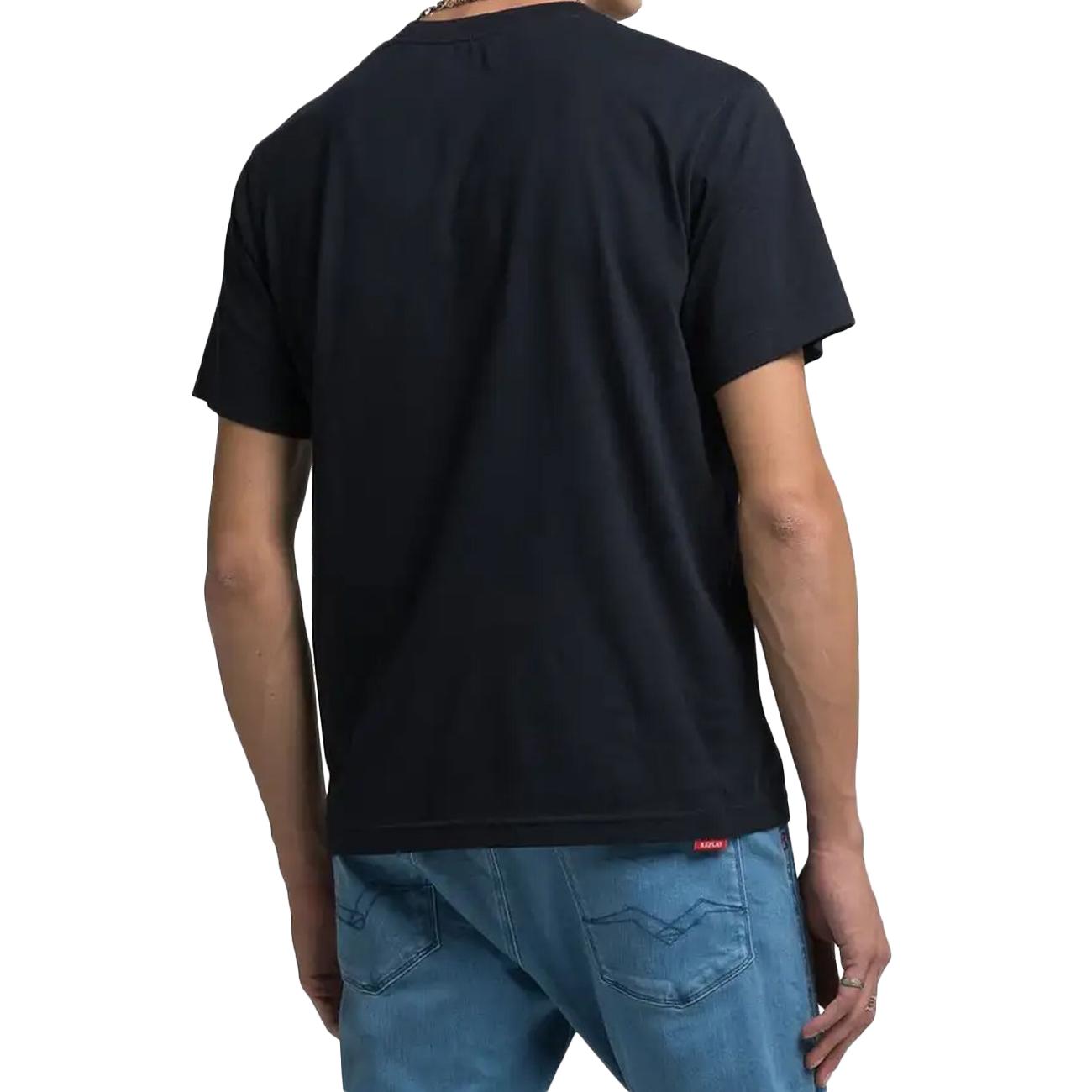 REPLAY T-Shirt In Jersey Con Ricamo R Uomo Blu Scuro M3015.000.2660 970 DARK BLUE 