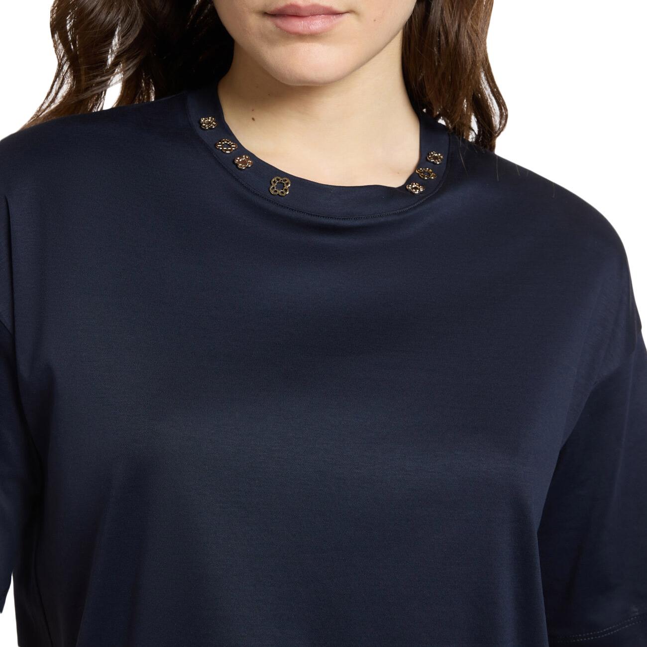 ELENA MIRO' T-shirt Con Applicazioni Monogram G065Z000583N 034 BLU 