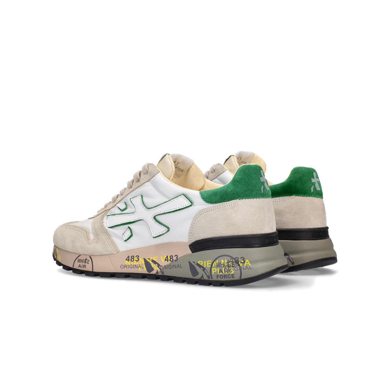 SNEAKERS U. LOGO GRANDE NYLON/TALLONE VERDE PREMIATA MICK VAR 6167G WHITE/GREY/GREEN PREMIATA 