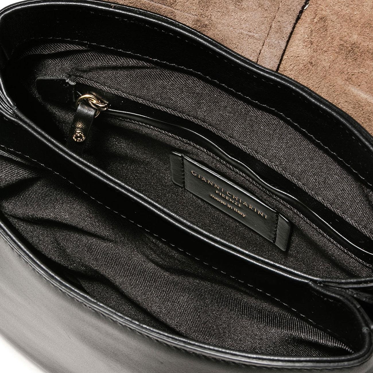 Borsa A Spalla Helena Round In Pelle Donna Nero BS9666HGL/PGLF 001NERO GIANNI CHIARINI 