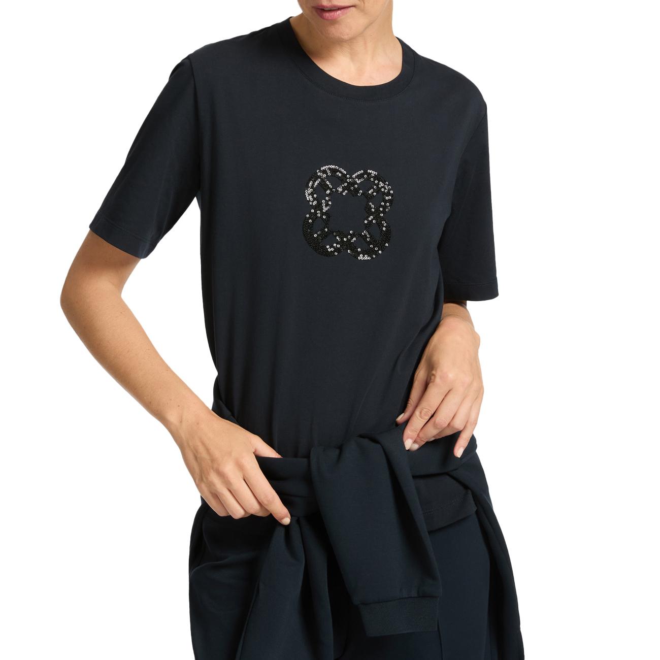 T-Shirt Relaxed Fit Con Ricamo Monogram G270Z000407N 034 DARK BLUE ELENA MIRO' 