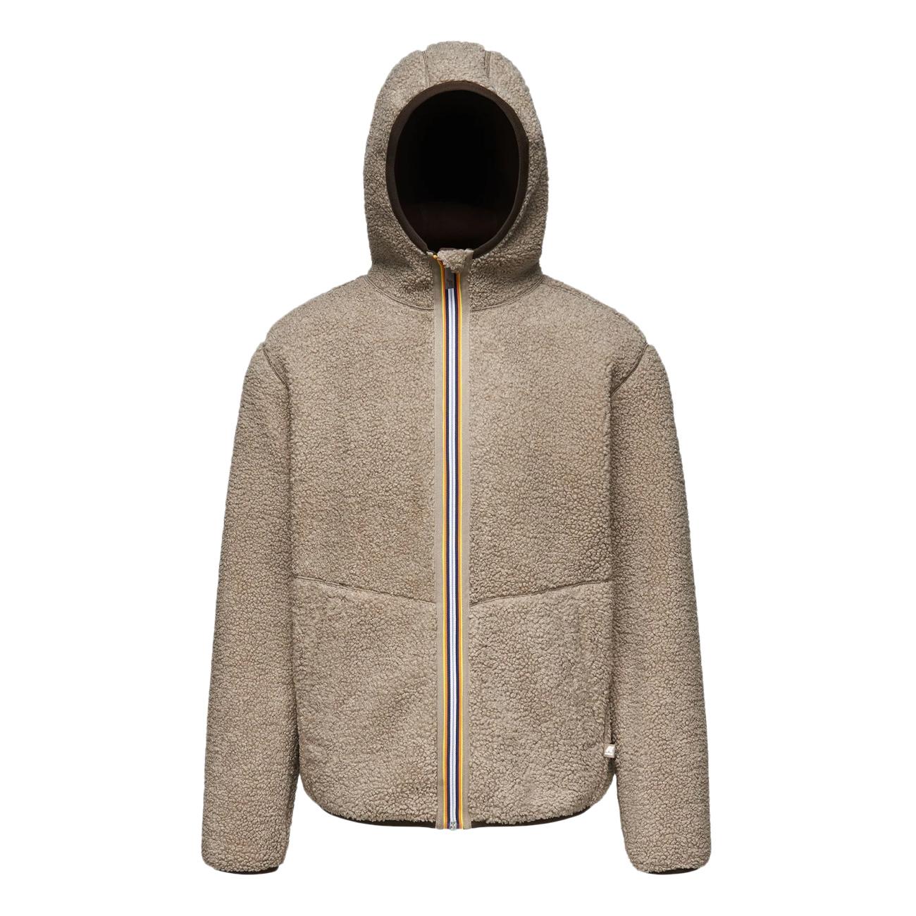 K-WAY Felpa Jack Sherpa Polar Pile Uomo Marrone Beige K71237W AJF MARRONE/BEIGE 