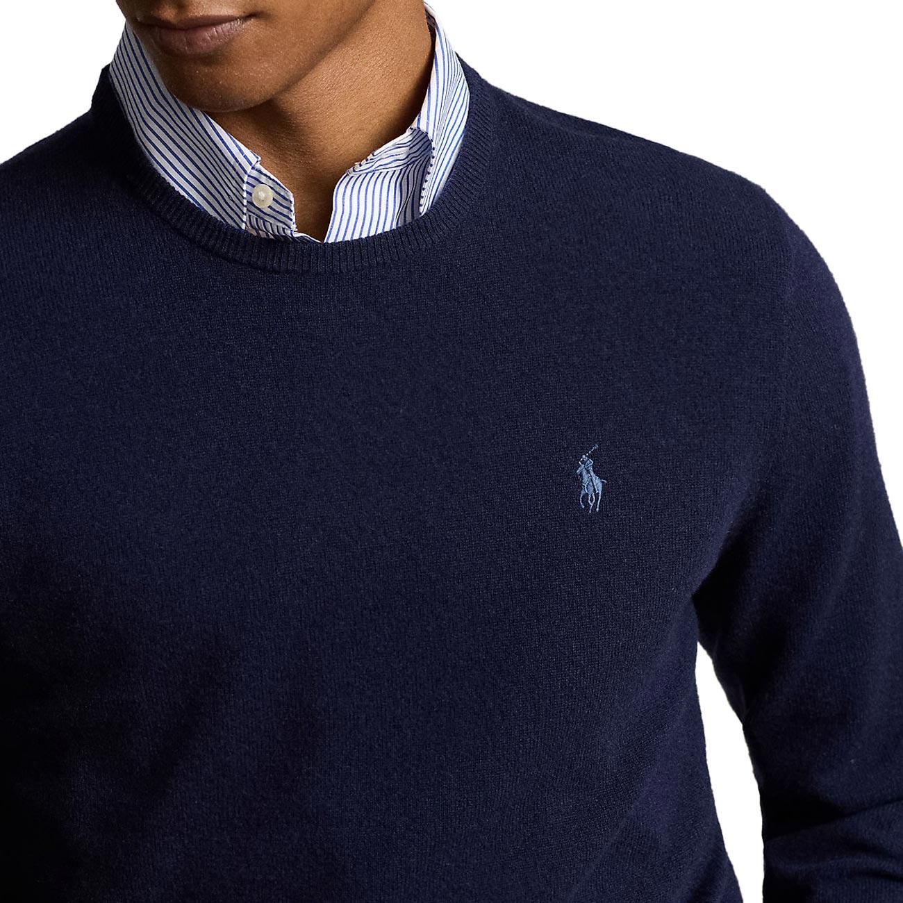 Pullover Lambswool Uomo Hunter Navy 710876714 001 HUNTER NAVY POLO RALPH LAUREN 
