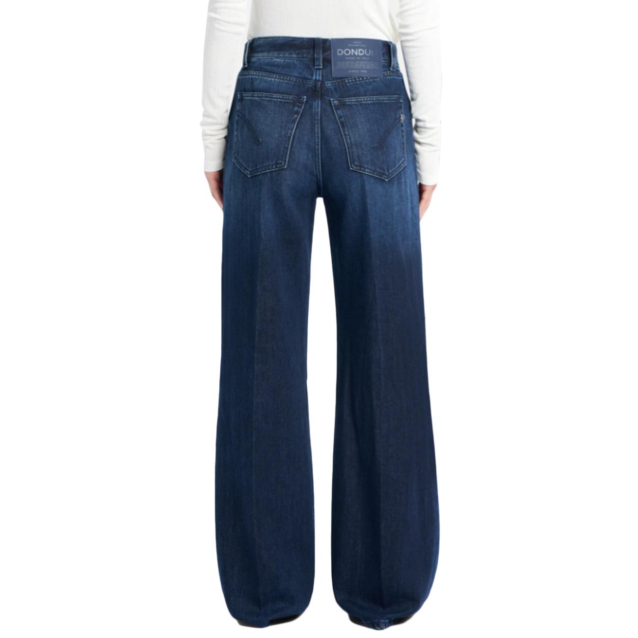 Jeans Amber A Gamba Larga In Denim Rigido DP619-DF0310D-LI9-DD-W25 800 DENIM DONDUP 