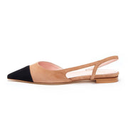 ANNA F. SCARPA D. BASSA A PUNTA BICOLOR APERTA DIETRO C/CINTURINO ANNA F. 1412 NERO.BEIGE 