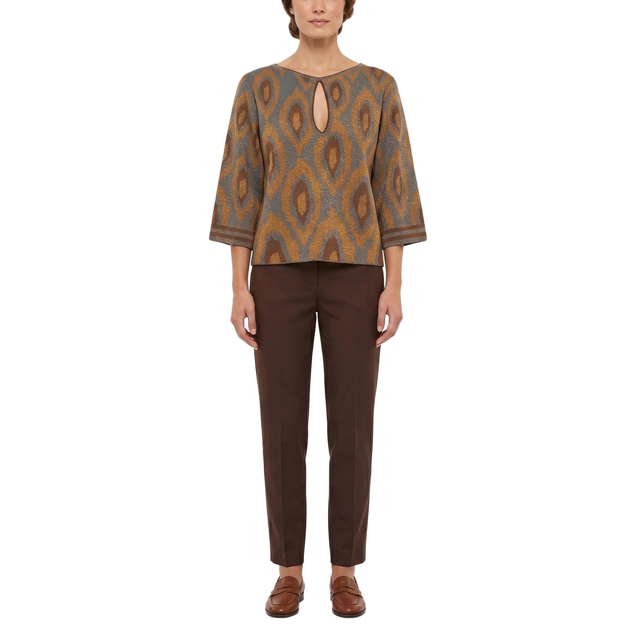 AKEP Maglia Jacquard Peacock Eyes MGKD13062 BLU 